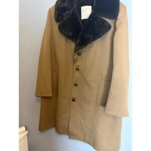 London Fog Brown Overcoat Men’s 46L Classic Button Front